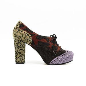 Art Shoes Oxford Leather Lace-up Booties.